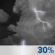 Tonight: A 30 percent chance of showers and thunderstorms, mainly before 9pm.  Mostly cloudy, with a low around 43. West southwest wind 5 to 7 mph. 