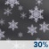 Overnight: A 30 percent chance of snow showers.  Mostly cloudy, with a low around 26. West wind around 5 mph becoming calm.  Little or no snow accumulation expected. 