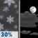 Saturday Night: A 30 percent chance of snow showers before midnight.  Mostly cloudy, with a low around 24.