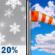Thursday: A 20 percent chance of snow before 11am.  Mostly sunny, with a high near 32. Breezy, with a west wind 20 to 23 mph, with gusts as high as 34 mph. 